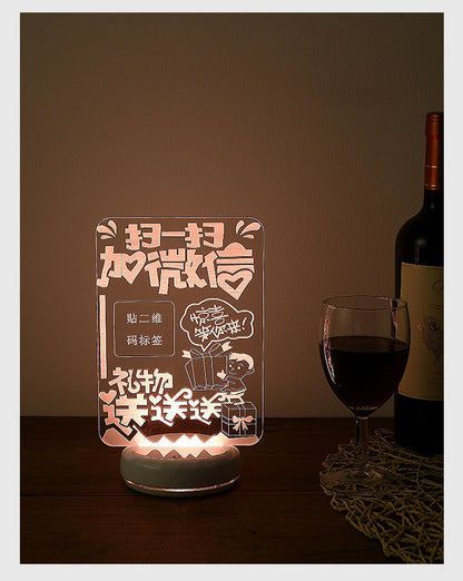 Rechargeable Luminous Acrylic Display Stand Seat Led Advertising Table Card