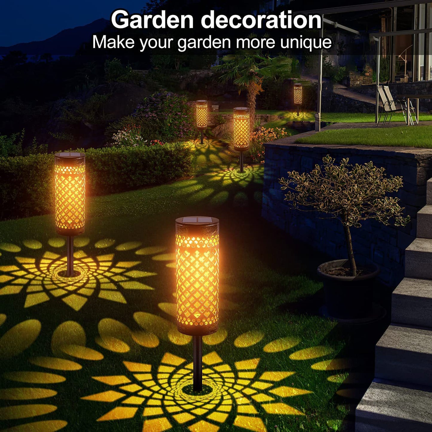 Metal Solar-powered Lawn Lamps Courtyard Decorative Waterproof