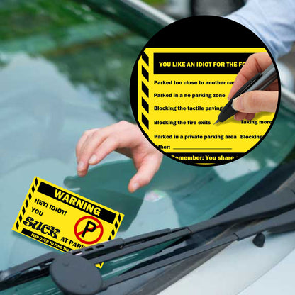 "You Parked Like An Idiot" Warning cards