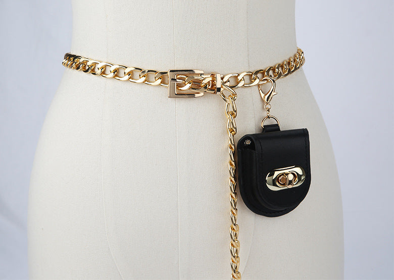 Hip Hop Metal Chain Bag Accessories Dress Jeans Belt Decoration