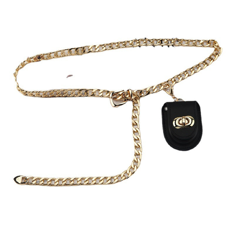 Hip Hop Metal Chain Bag Accessories Dress Jeans Belt Decoration