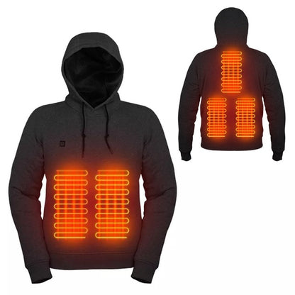 New Outdoor Electric USB Heating Sweaters Hoodies Men Winter Warm Heated Clothes Charging Heat Jacket Sportswear