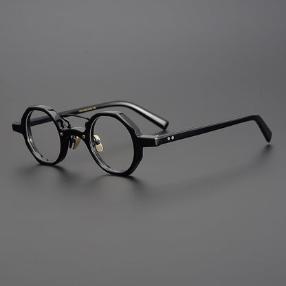 Japanese Small Square Hand-made Irregular Retro Glasses Frame