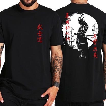 Japan Samurai Spirit T Shirts Japanese Style Back Print EU