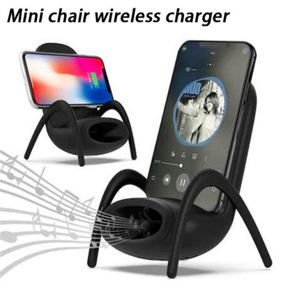 Portable Mini Chair Wireless/Speaker Charger Desk Mobile Phone Holder