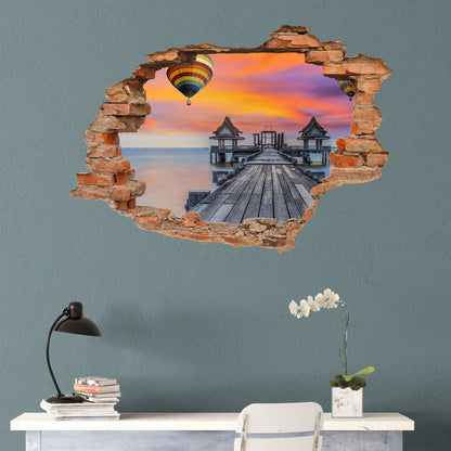 Break Through The Wall 3D Stereo Background Stickers