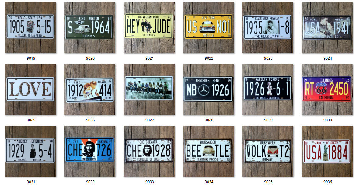 Love Romance Tin Painting Wholesale License Plate Decoration