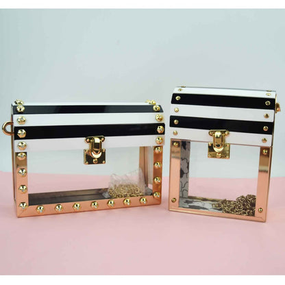 Crystal Clarity Clutch Women Shoulder Bags