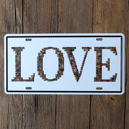 Love Romance Tin Painting Wholesale License Plate Decoration