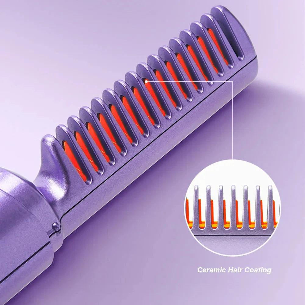 Professional Wireless Hair Straightener Curler Comb