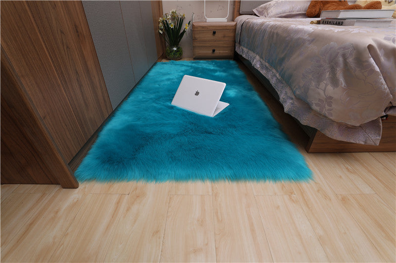 Household Simple Solid Color Non-slip  Wool Floor Mat