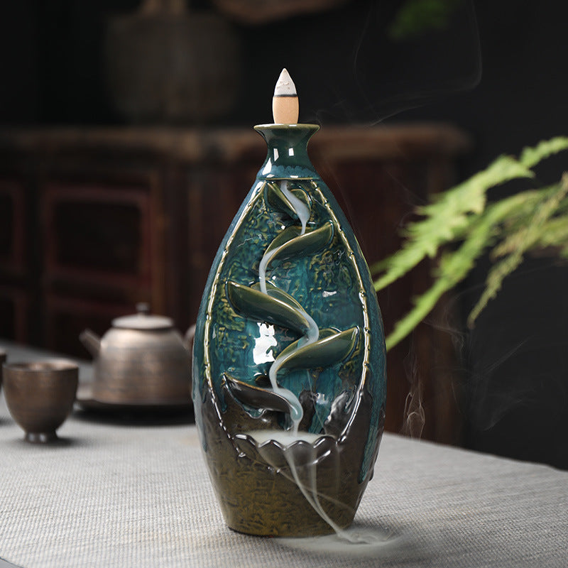 Ceramic incense smoke burner