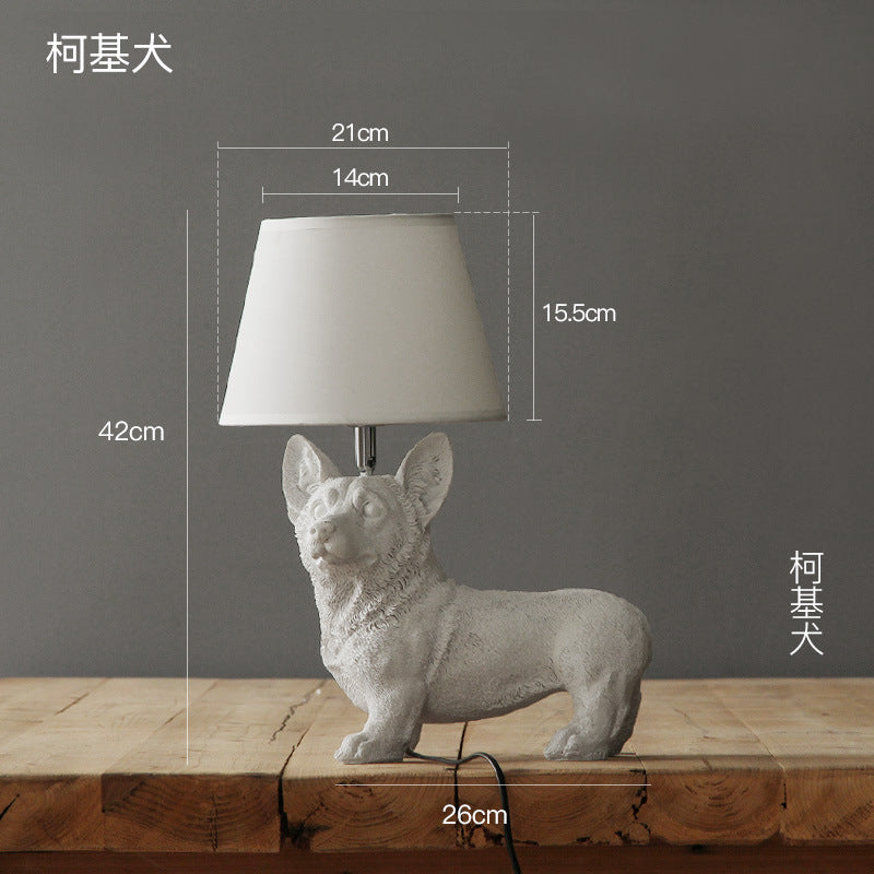 Nordic Denmark retro bedroom bedside lamp creative study room decoration lamp children's room puppy table lamp