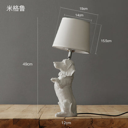 Nordic Denmark retro bedroom bedside lamp creative study room decoration lamp children's room puppy table lamp