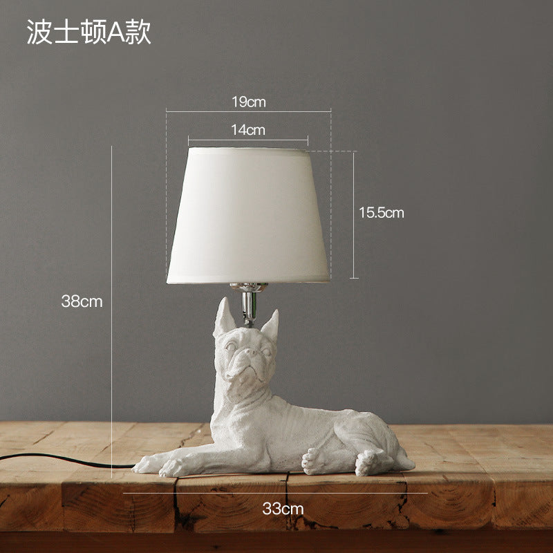 Nordic Denmark retro bedroom bedside lamp creative study room decoration lamp children's room puppy table lamp