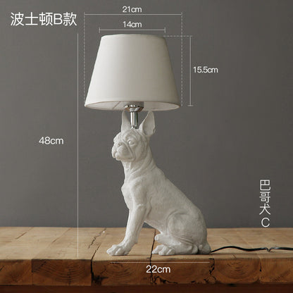 Nordic Denmark retro bedroom bedside lamp creative study room decoration lamp children's room puppy table lamp