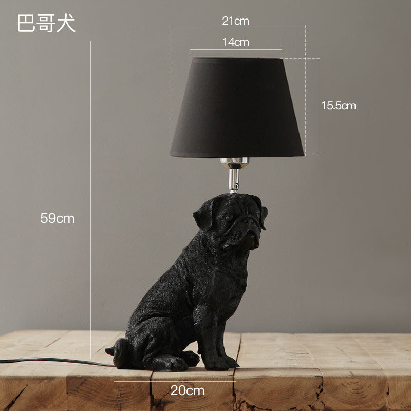 Nordic Denmark retro bedroom bedside lamp creative study room decoration lamp children's room puppy table lamp