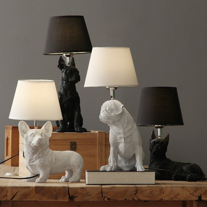 Nordic Denmark retro bedroom bedside lamp creative study room decoration lamp children's room puppy table lamp