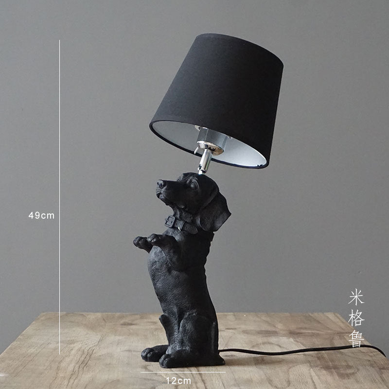 Nordic Denmark retro bedroom bedside lamp creative study room decoration lamp children's room puppy table lamp