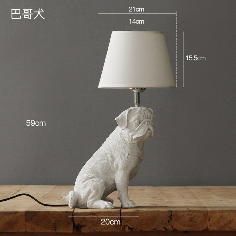 Nordic Denmark retro bedroom bedside lamp creative study room decoration lamp children's room puppy table lamp