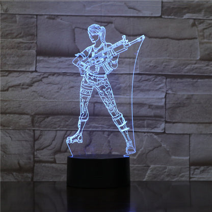 3D Night Light Colorful LED Light Fortress Hero Gun Weapons