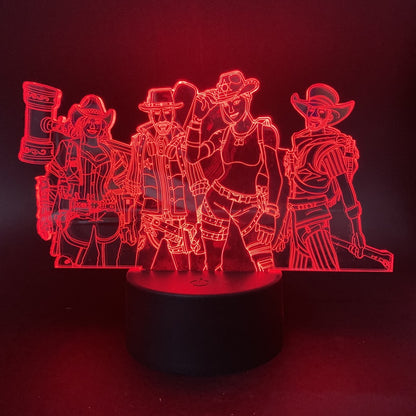 3D Night Light Colorful LED Light Fortress Hero Gun Weapons