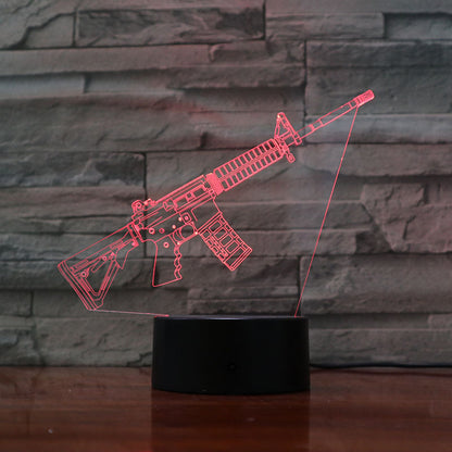 3D Night Light Colorful LED Light Fortress Hero Gun Weapons