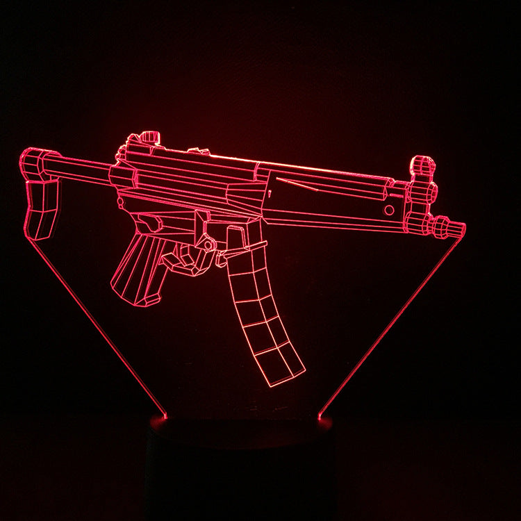 3D Night Light Colorful LED Light Fortress Hero Gun Weapons