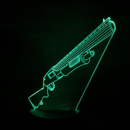 3D Night Light Colorful LED Light Fortress Hero Gun Weapons