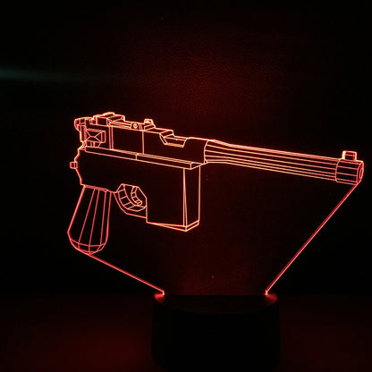 3D Night Light Colorful LED Light Fortress Hero Gun Weapons