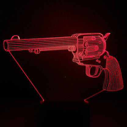 3D Night Light Colorful LED Light Fortress Hero Gun Weapons