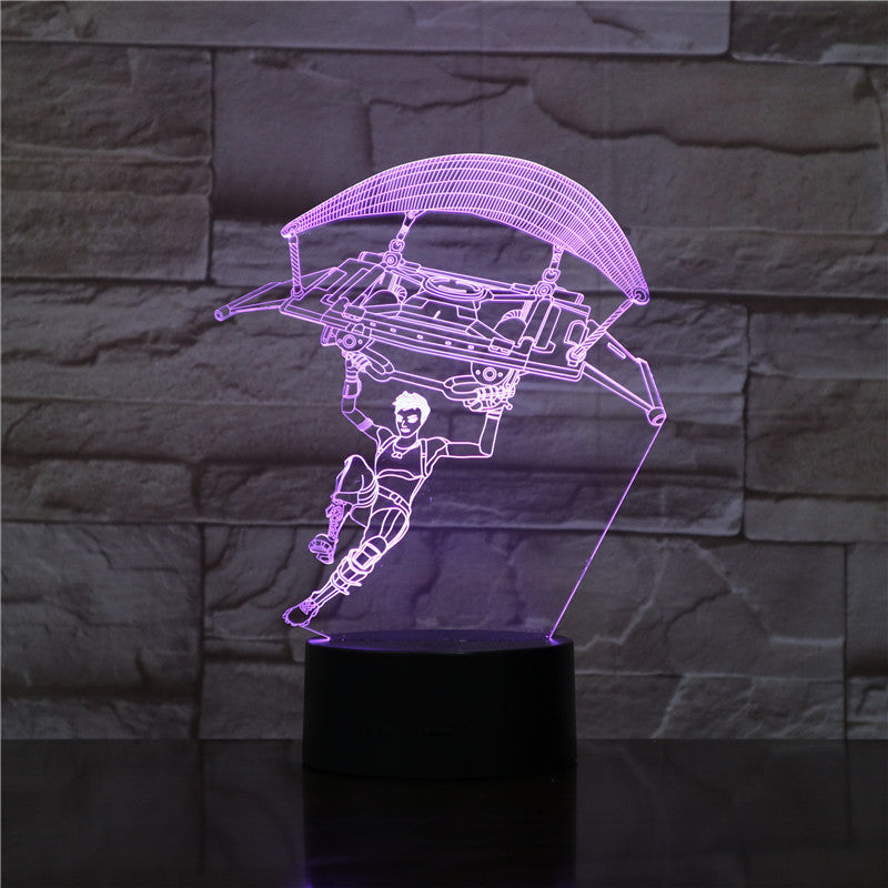 3D Night Light Colorful LED Light Fortress Hero Gun Weapons