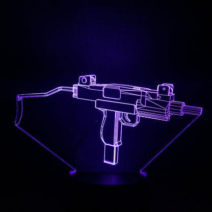 3D Night Light Colorful LED Light Fortress Hero Gun Weapons