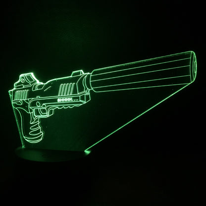 3D Night Light Colorful LED Light Fortress Hero Gun Weapons