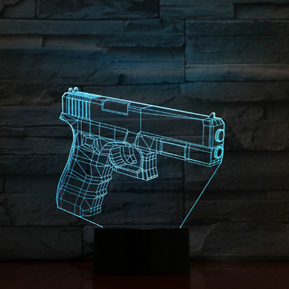 3D Night Light Colorful LED Light Fortress Hero Gun Weapons