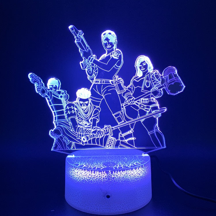 3D Night Light Colorful LED Light Fortress Hero Gun Weapons