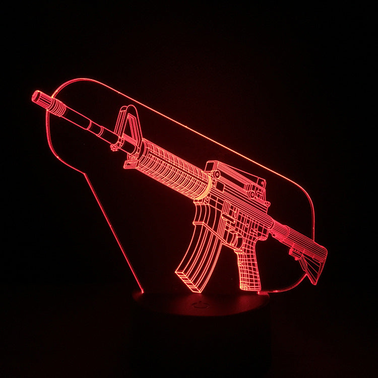 3D Night Light Colorful LED Light Fortress Hero Gun Weapons