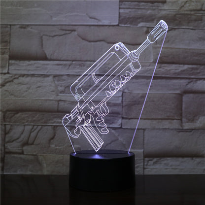 3D Night Light Colorful LED Light Fortress Hero Gun Weapons