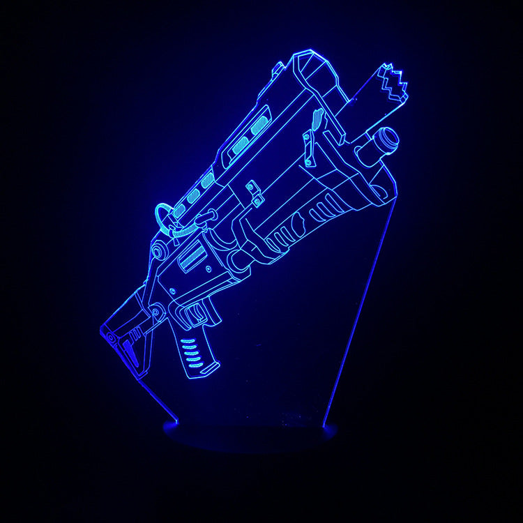 3D Night Light Colorful LED Light Fortress Hero Gun Weapons