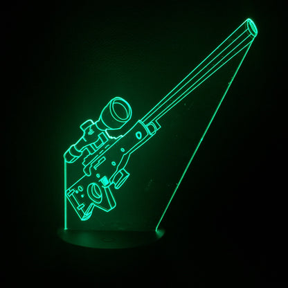 3D Night Light Colorful LED Light Fortress Hero Gun Weapons