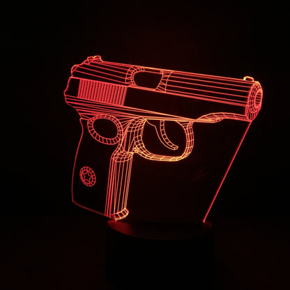 3D Night Light Colorful LED Light Fortress Hero Gun Weapons