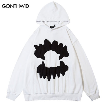 Ripped Teeth Patch Hoodie