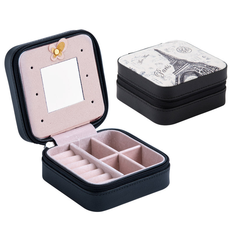 Small jewelry box Portable travel jewelry box Snake leather earrings earrings storage box