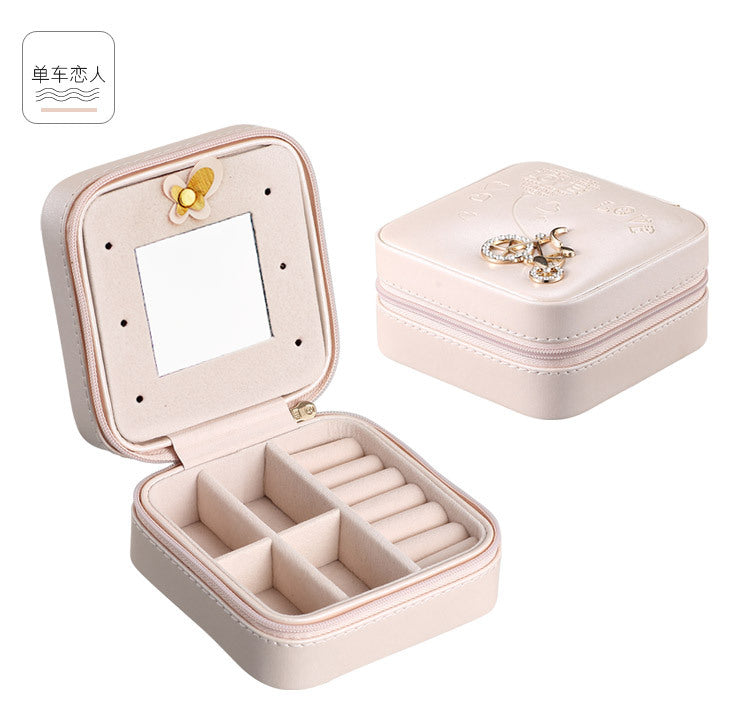 Small jewelry box Portable travel jewelry box Snake leather earrings earrings storage box