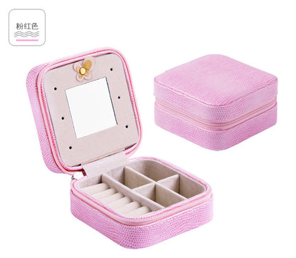 Small jewelry box Portable travel jewelry box Snake leather earrings earrings storage box