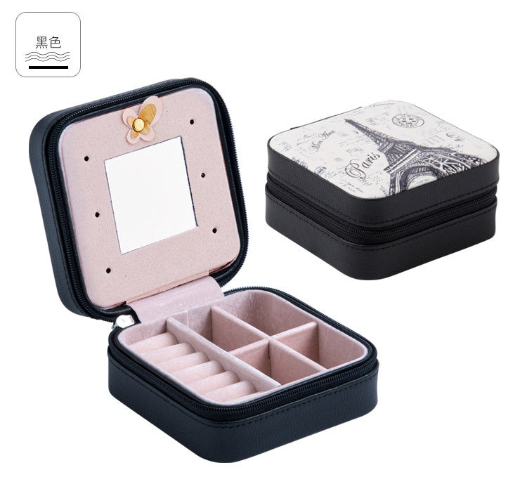 Small jewelry box Portable travel jewelry box Snake leather earrings earrings storage box