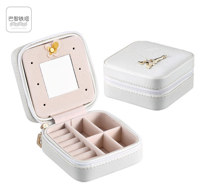 Small jewelry box Portable travel jewelry box Snake leather earrings earrings storage box