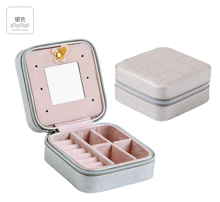 Small jewelry box Portable travel jewelry box Snake leather earrings earrings storage box