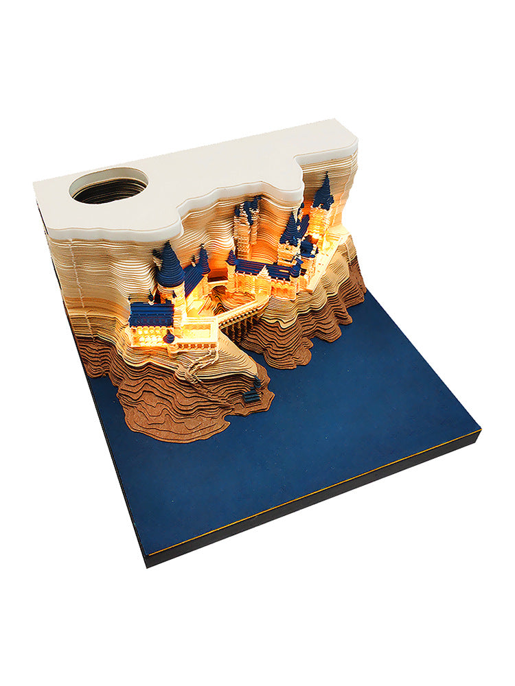 Harry Potter three-dimensional hand-torn notes 3D Hogwarts College Castle